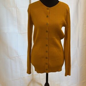 LuLaRoe Mustard Yellow Ribbed Becky Sweater
